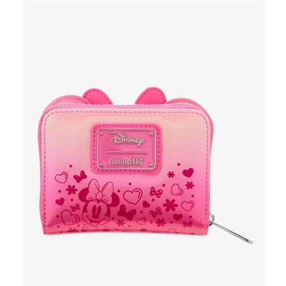 Loungefly Disney Minnie Mouse Pink Confetti Zip Wallet- NWT - Picture 3 of 4